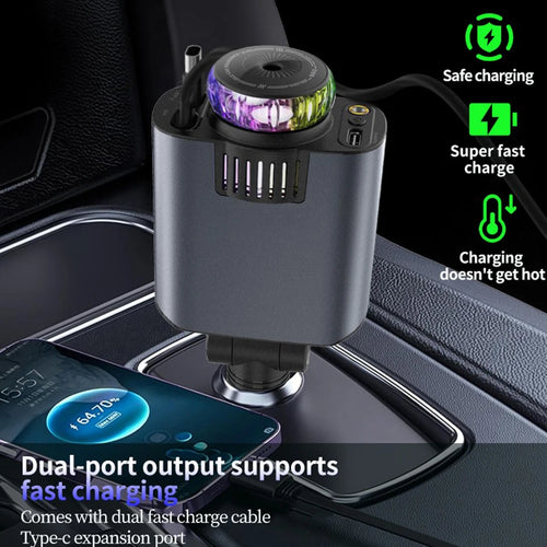5-in-1 PD45W Car Charger USB Type-C Power Adapter Phone Charger With Roof Starlight Aromatherapy Air Freshener For IOS Android