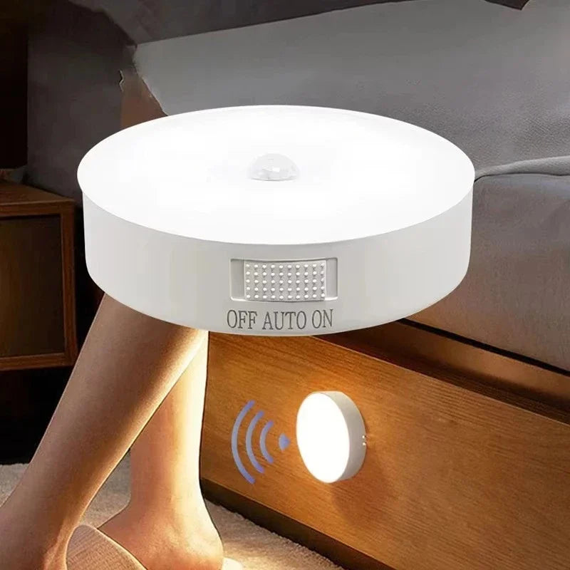 Mini LED Intelligent Sensor Night Light Wireless USB Rechargeable Motion Sensor Wall Light for Bedroom Corridor Cabinet Lighting