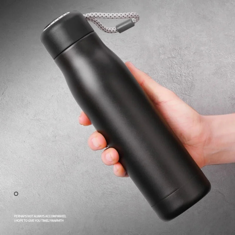 JUSTINLAU Spot Goods 400/550ML Thermos Cup Vacuum Flasks with Rope Stainless Steel Outdoor Travel Portable Thermal Water Bottles