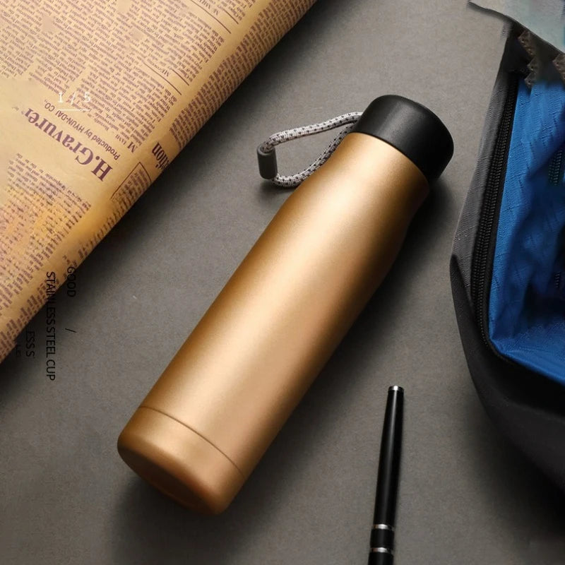 JUSTINLAU Spot Goods 400/550ML Thermos Cup Vacuum Flasks with Rope Stainless Steel Outdoor Travel Portable Thermal Water Bottles
