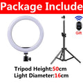 LED Selfie Ring Light 3 modes Dimmable Photography Lamp with 50cm Tripod Remote control For Phone Video Live Makeup Fill Light