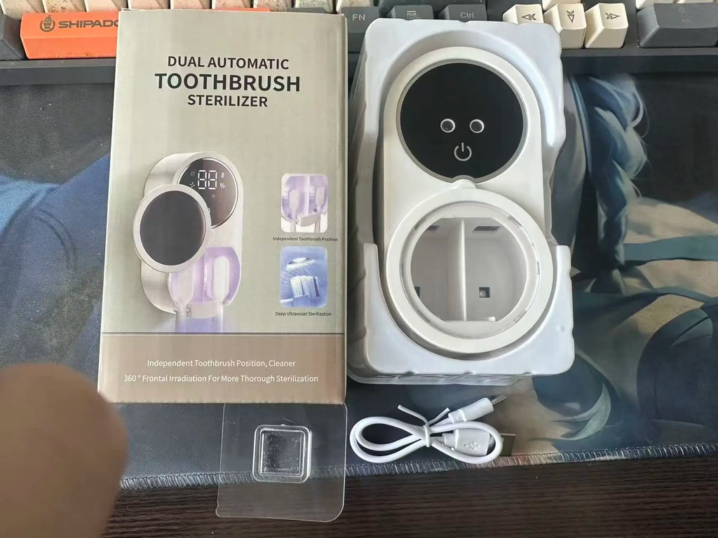 Wall-mounted Toothbrush Holder, Intelligent Sterilizer & Dryer, Fits Most Walls, Automatic Disinfection For Toothbrushes.